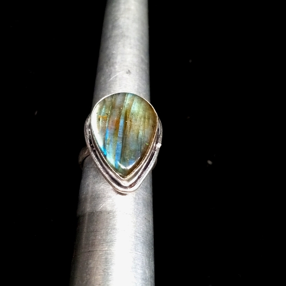 106 NWT Labradorite gemstone crystal 925 silver ring size 7 free shipping sale - Picture 6 of 8